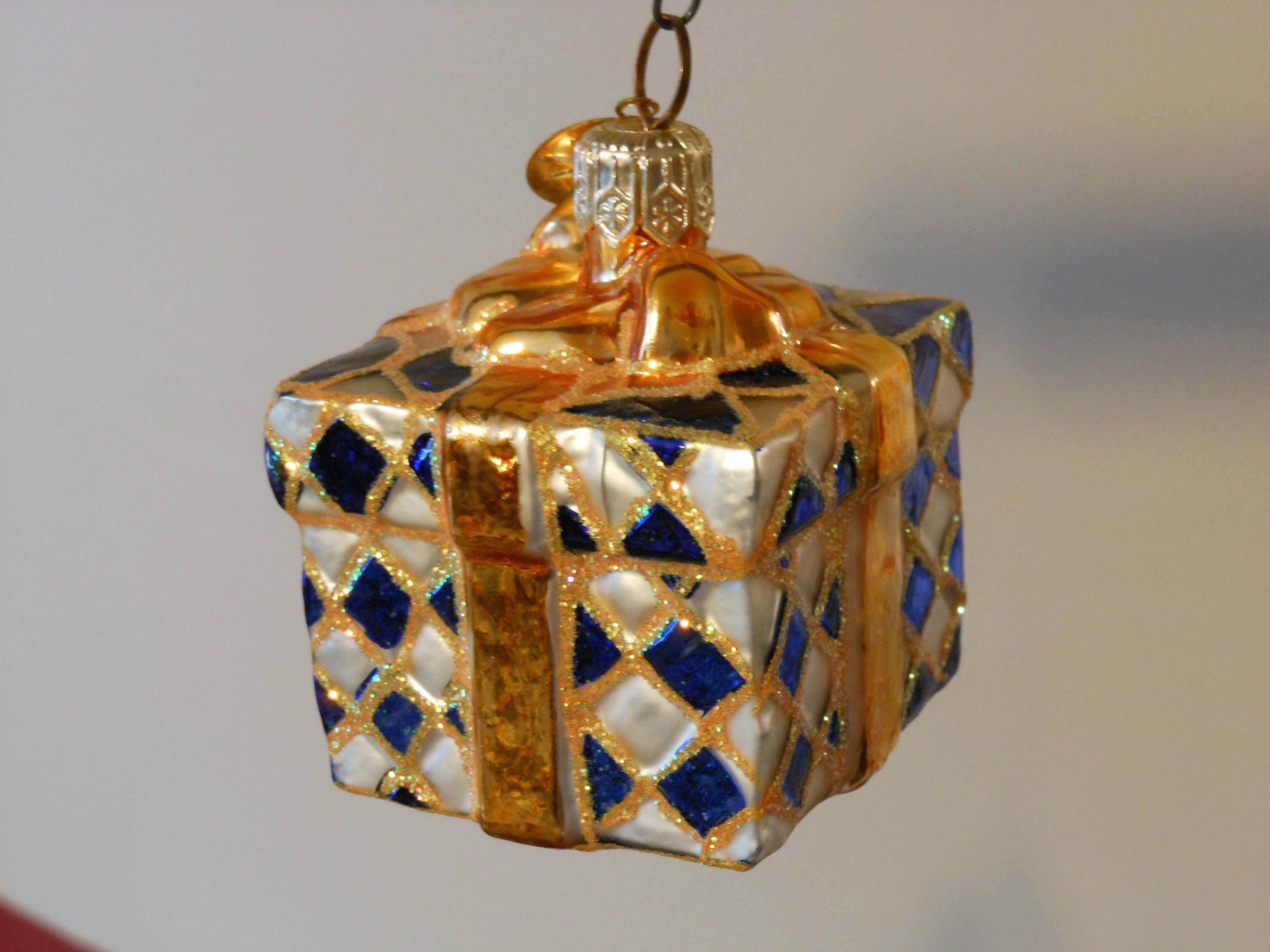 Christmas Teddy Bear & Wrapped Christmas Present Christopher Radko