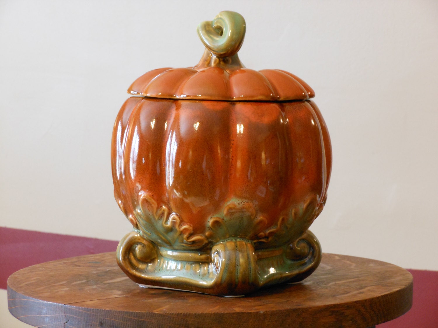 Vintage Pumpkin Bowl w/ Lid