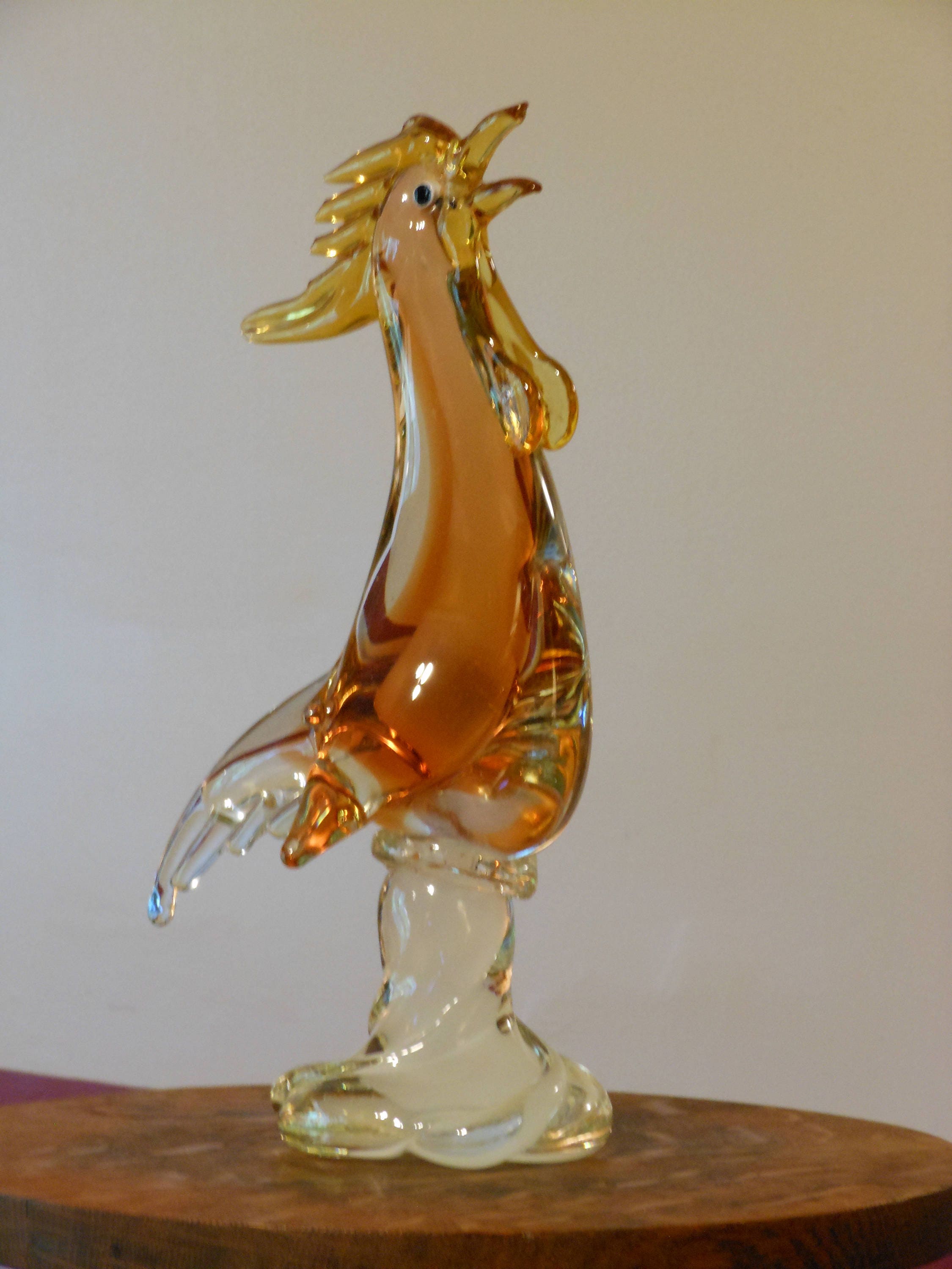 Tall, Heavy, Vintage Murano Art Glass Rooster (RESERVED for Judy)