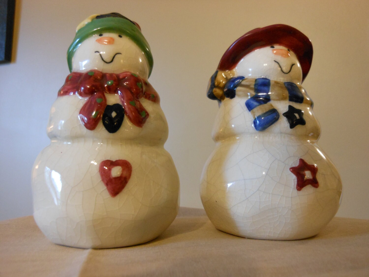 Vintage Mr. & Mrs. Snowman Salt and Pepper Shakers