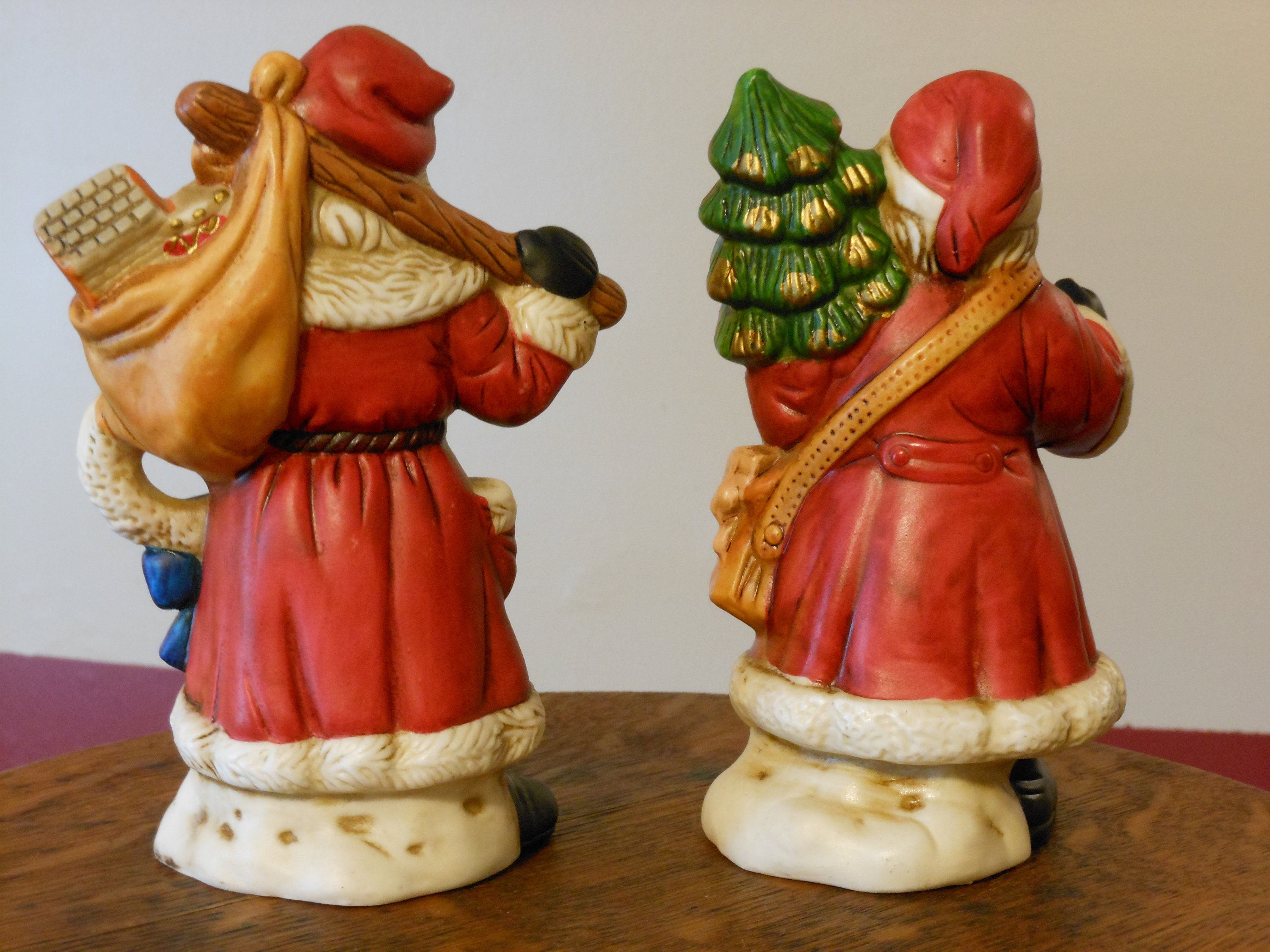 Enesco Vintage Traditional Santa Claus Ceramic Figurines