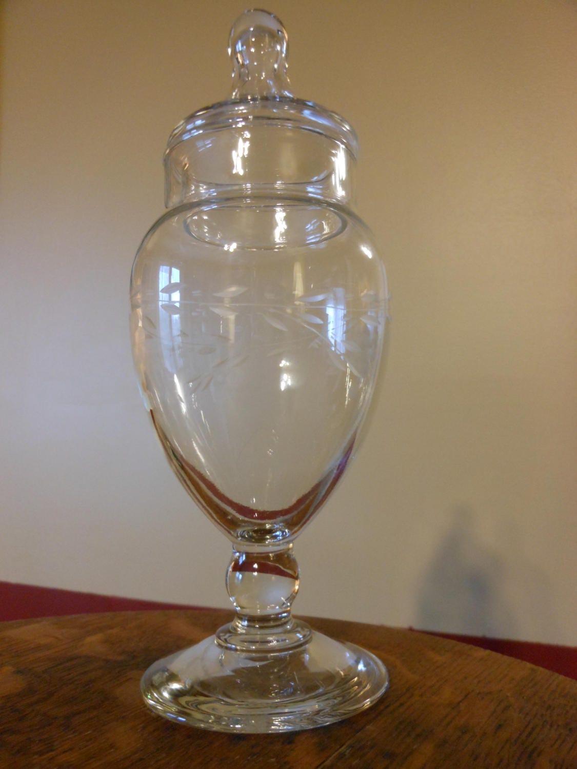 Clear Crystal Vintage Candy Jar w/ Lid