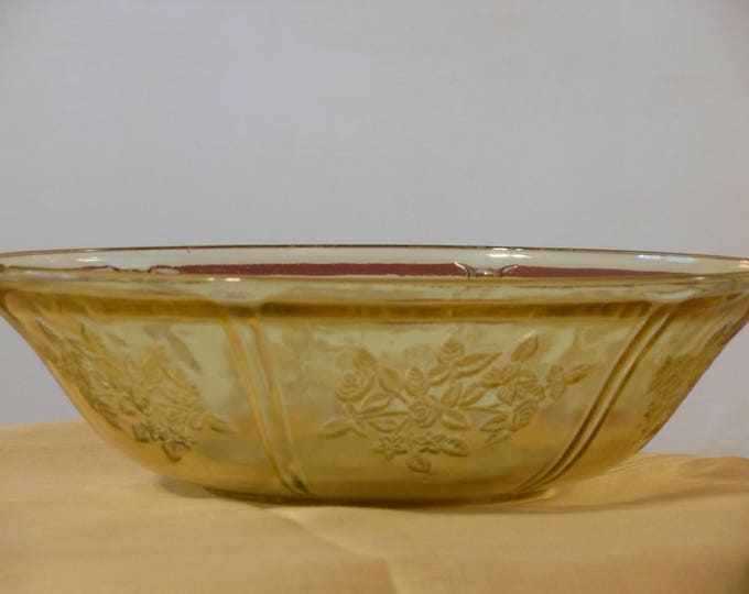 Vintage Etched Depression-Era Glass Bowl