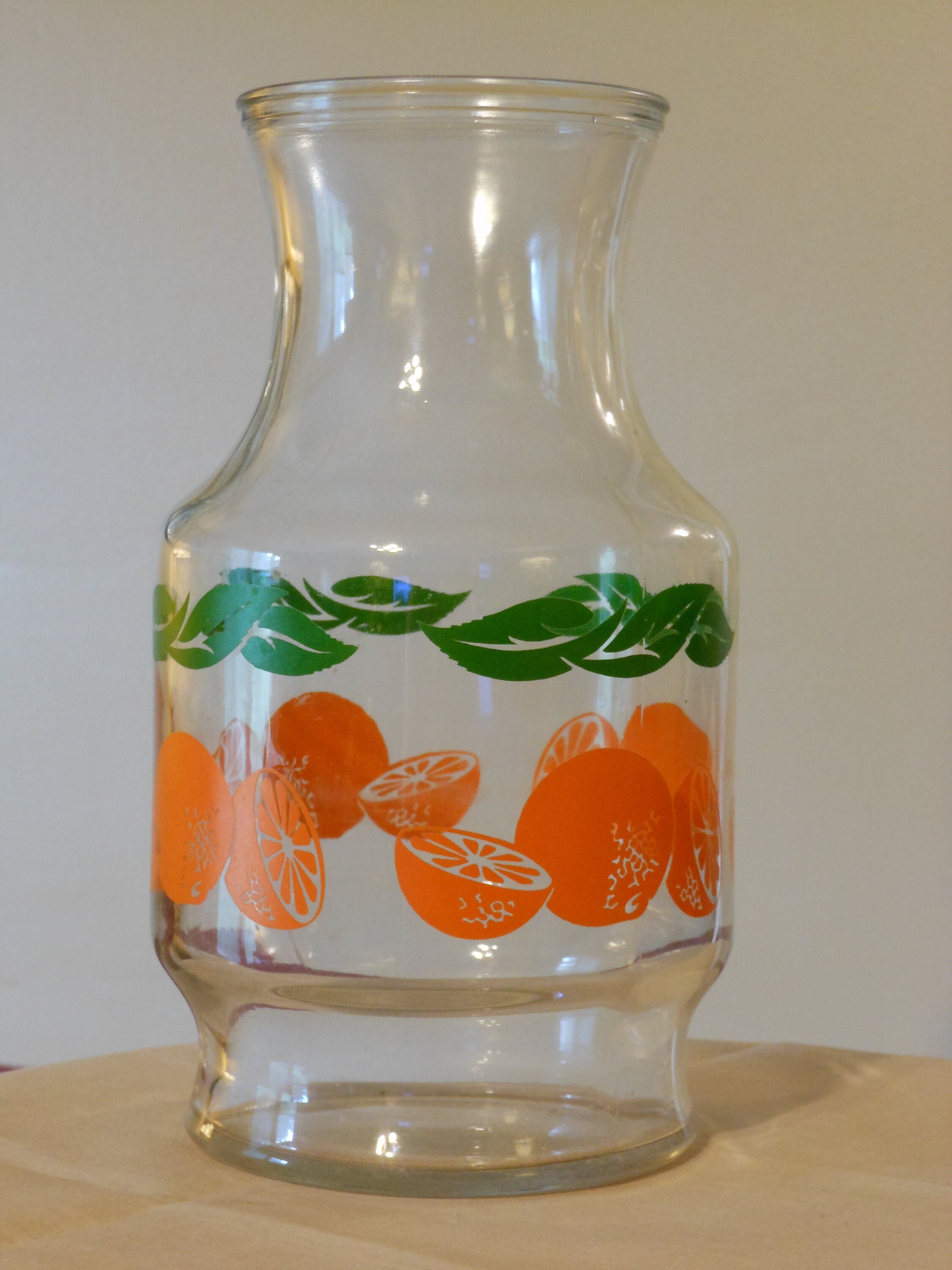 Vintage Glass Orange Juice Carafe