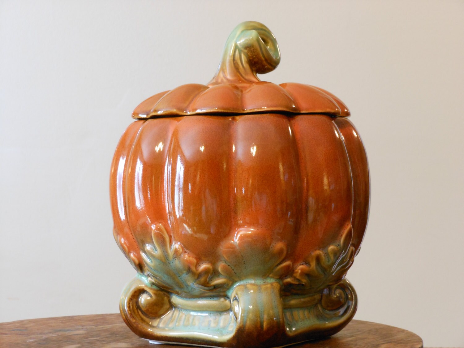 Vintage Pumpkin Bowl w/ Lid