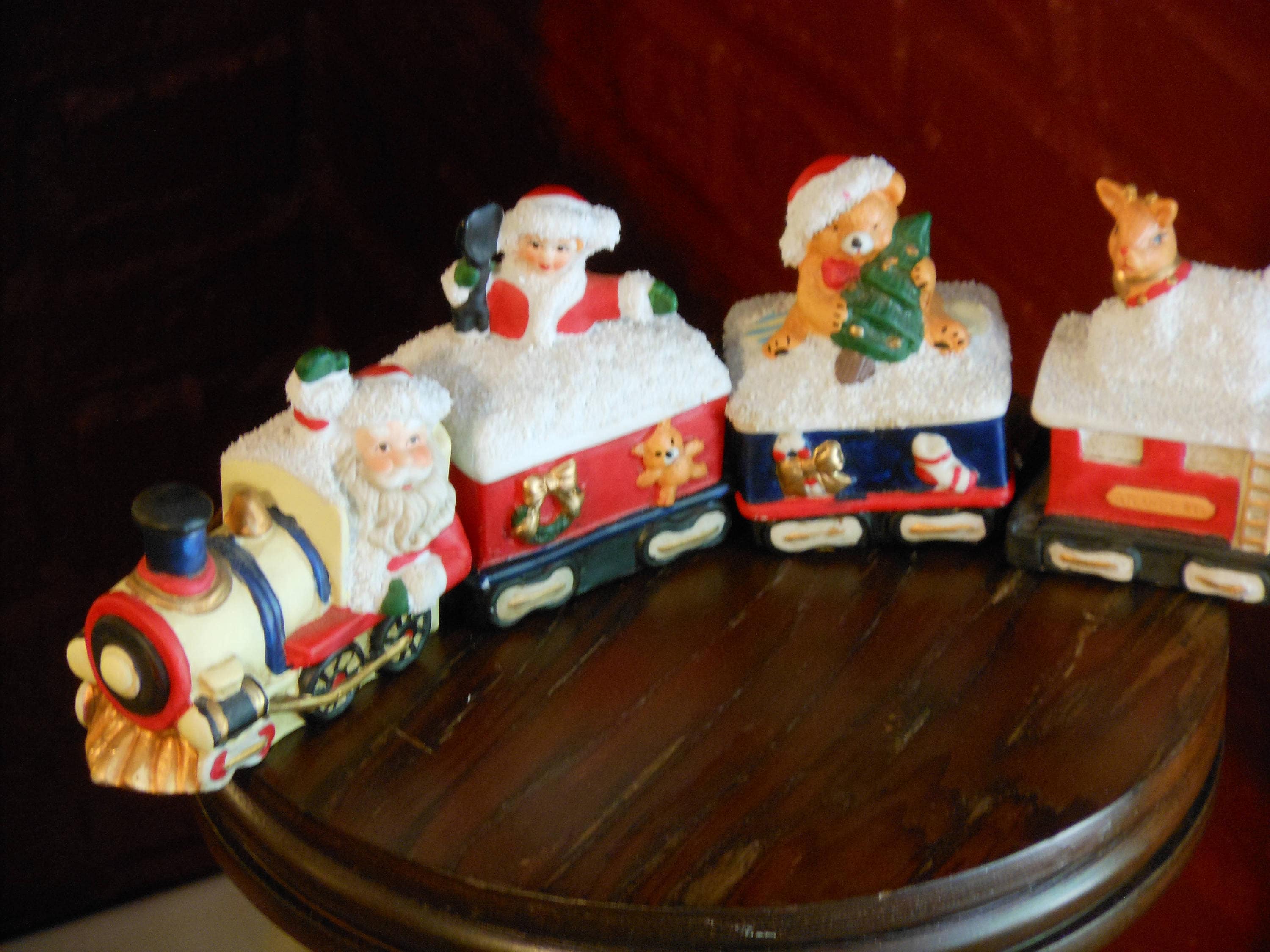 Four-Piece ArtMark Porcelain Christmas Train