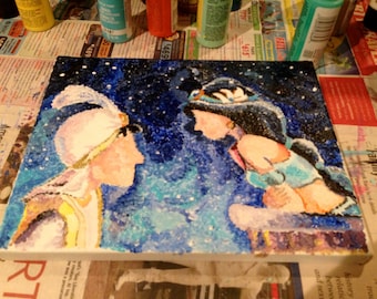 Aladdin and Princess Jasmine Inspired Painting