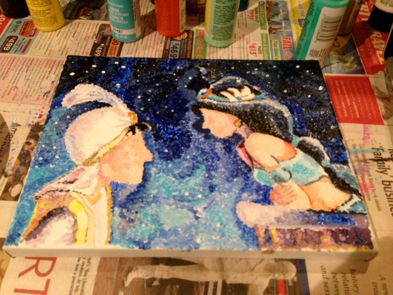 Aladdin and Princess Jasmine Inspired Painting image 1