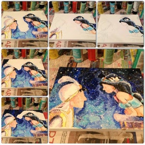 Aladdin and Princess Jasmine Inspired Painting image 2