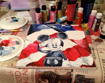 Patriotische Mickey Maus inspirierte Malerei