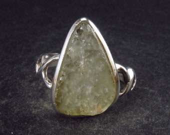 Crystal Healing Meditation Rare Libyan Desert Glass 925 Silver Handmade Ring Size 9