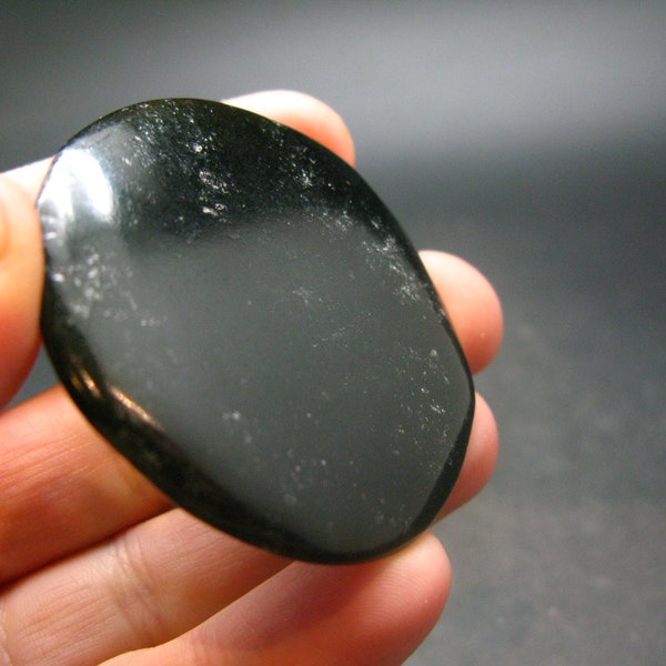 Natural Tumbled Black Jade Stone from Greenland - 1.8" - 20.45 Grams