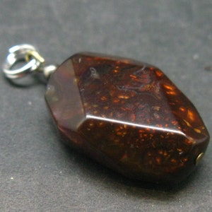 Fire Agate Pendant From Mexico - 1.3" - 5.54 Grams