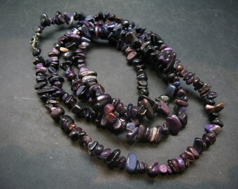 Purple Sugilite tumbled Beads Necklace From Namibia - 35"