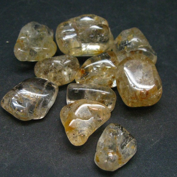 Lot of 10 Perfect Golden  Scapolite Tumbled Stones from India 145.4 Carats