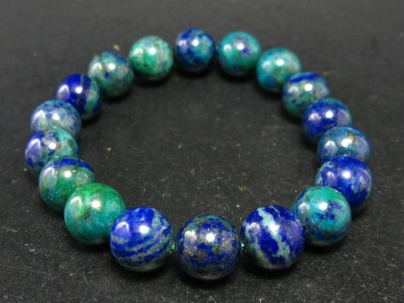 Quantum Quattro Bracelet From Namibia Malachite Dioptase Shattuckite Chrysocola 10mm Beads Etsy UK