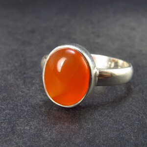 Gem from A Poem by Goethe!! Orange - Red Carnelian Sterling Silver Ring - 3.8 Grams - Size 9