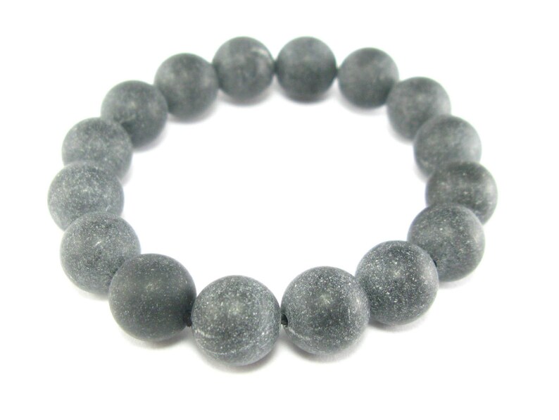 7/" VERY RARE BLACK SHAMANITE SHAMMANITE BLACK CALCITE BRACELET
