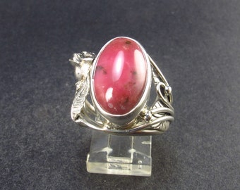 Rhodonite Silver Ring From Brazil - Size Adjustable - 11.7 Grams