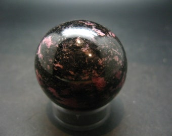 Pink Rhodonite Rodonite Sphere Ball From Canada - 1.7" - 152.09 Grams