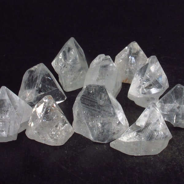 Lot of 10 Clear Apophylite Apophyllite Crystals From India - 26 Grams