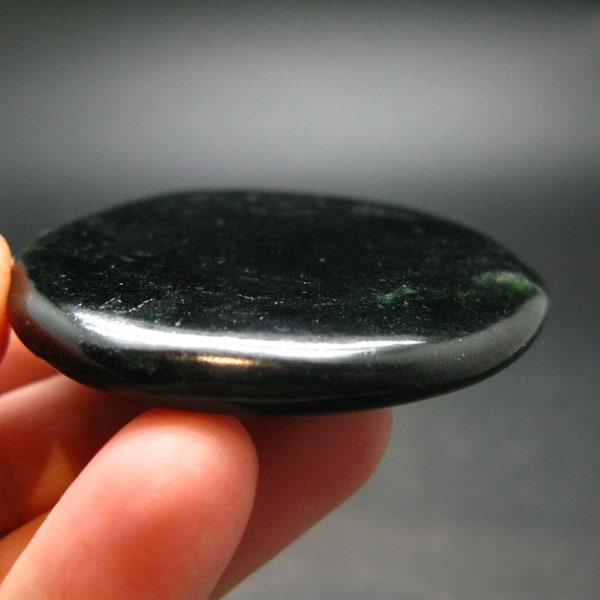 Natural Tumbled Black Jade Stone from Greenland - 2.0" - 37.37 Grams