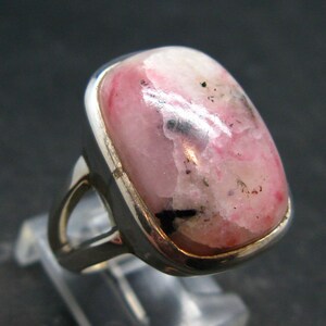 Rare Pink Tugtupite Sterling Silver Ring From Greenland - Size 8.5