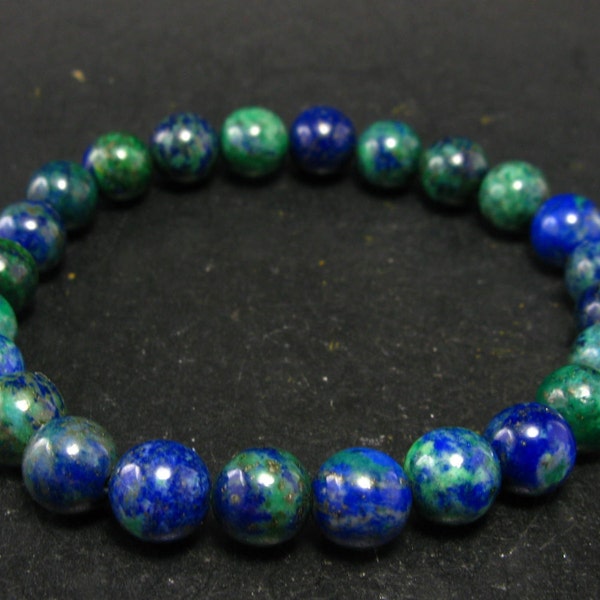 Bracelet Quantum Quattro de Namibie - Malachite Dioptase Shattuckite Chrysocola - Perles de 8 mm