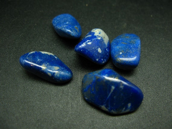 Lot of 5 Natural Lapis Lazuli Polished Tumbled Stones Afghanistan