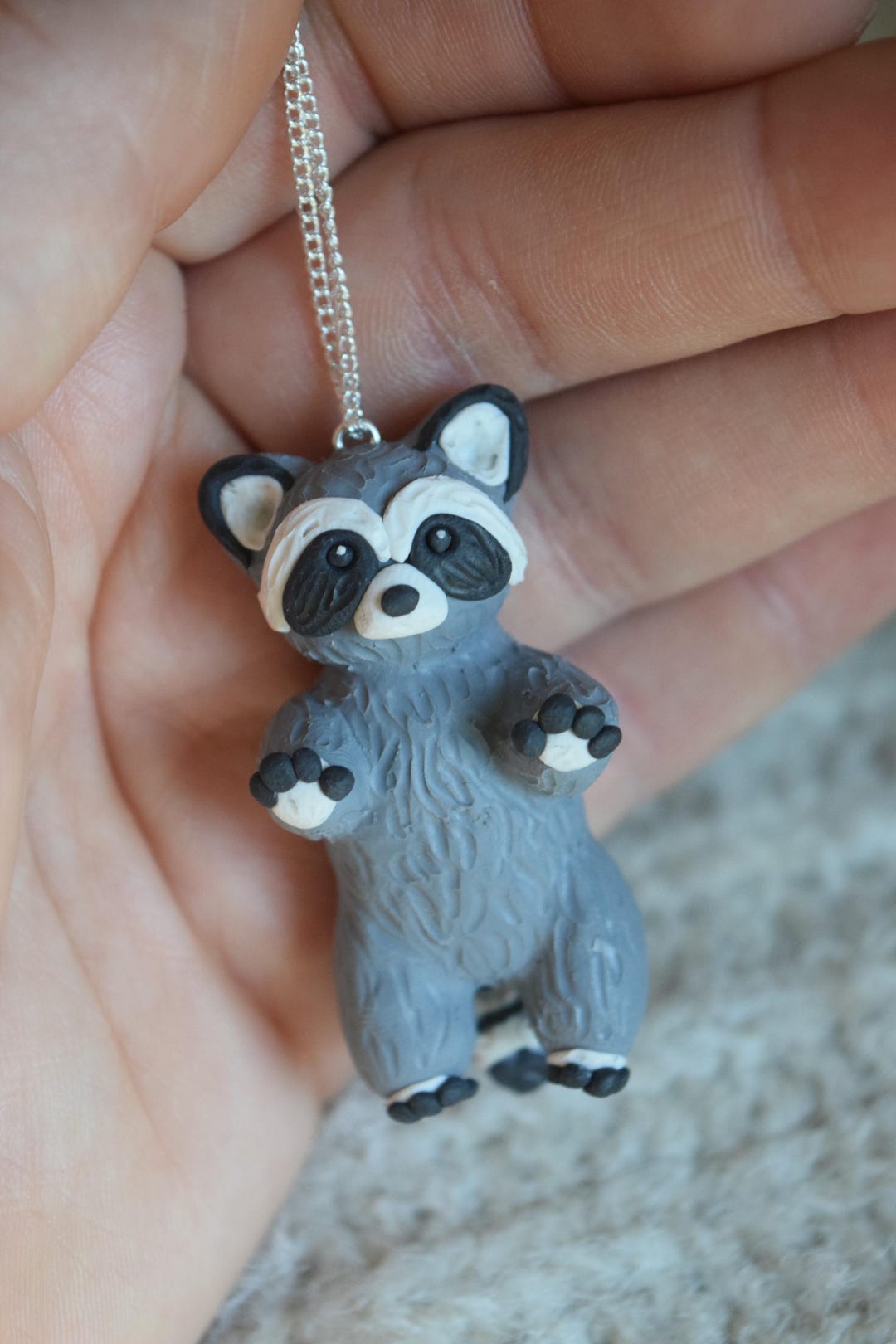 Handmade Clay Raccoon Ornament: - Etsy