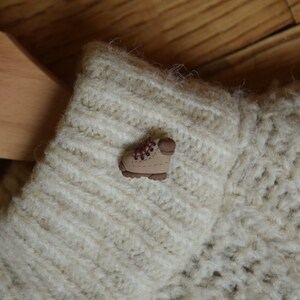 Boot Hand Sculpted Polymer Clay Hiking Boot Pin