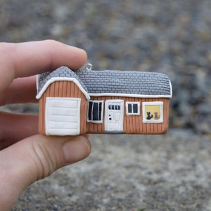 Custom Clay House Sculpture: Handmade Miniature Home Figurine