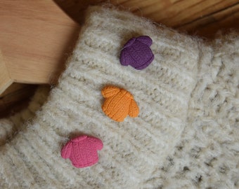 Sweater Hand Sculpted Polymer Clay Mini Sweater Pin