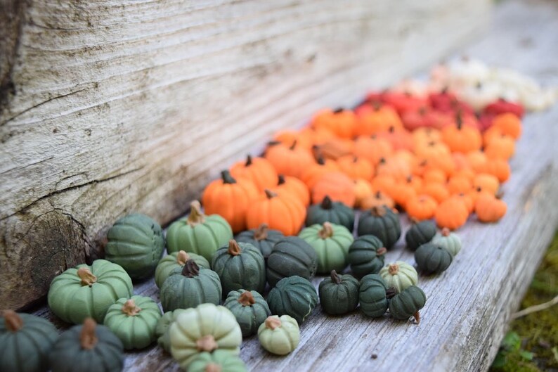 Lot De 7 Citrouilles Artificielles | Citrouilles D'automne En