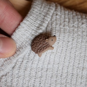 Hedgehog Hedgie Hand Sculpted Polymer Clay Mini Hedgehog Pin