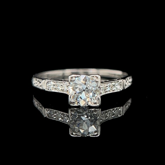 Art Deco .55ct. Diamond Antique Engagement Ring Pl