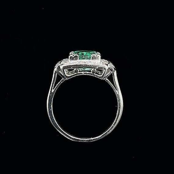 1.32ct. Emerald & .62ct. T.W. Diamond Vintage Eng… - image 4