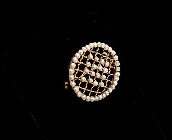 Late Victorian - Edwardian Seed Pearl Brooch Yell… - image 2
