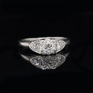 Art Deco .41ct. Diamond & Platinum Antique Engagement - Fashion Ring - GIA Certificate - J35553