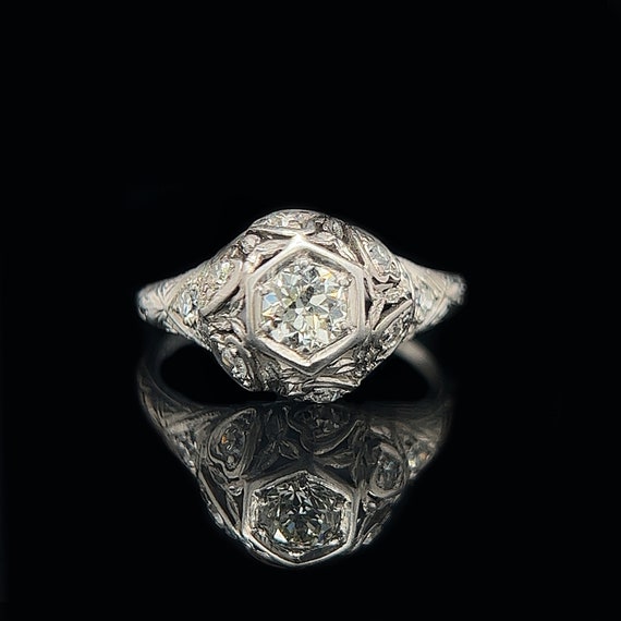 Antique Engagement - Fashion Ring .33ct. Diamond … - image 1