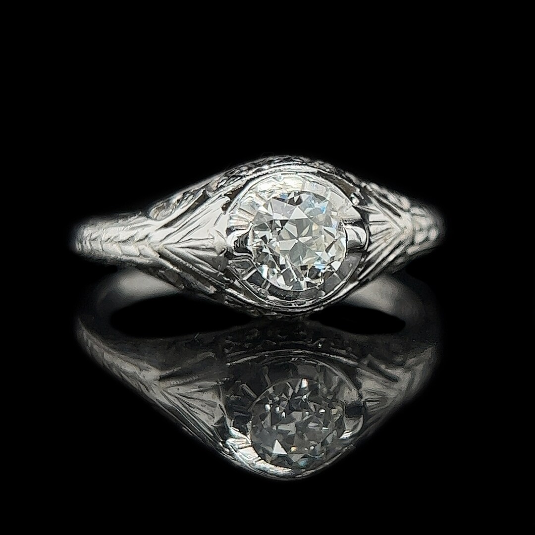 Edwardian .45ct. Diamond Antique Engagement - Fashion Ring White