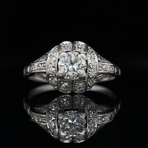 Art Deco .55ct. Diamond Antique Engagement - Fashion Ring Platinum - J37741