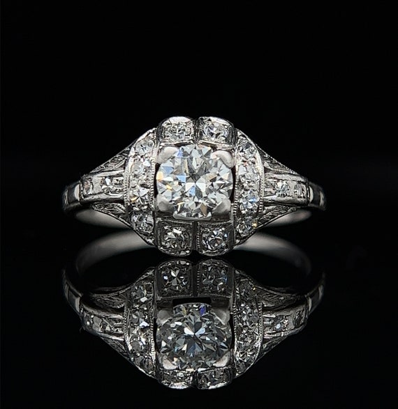 Art Deco .55ct. Diamond Antique Engagement - Fashi