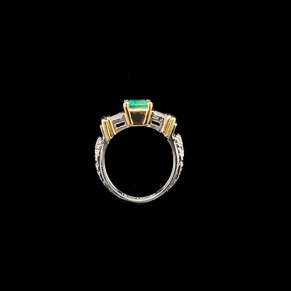 1.40ct. Emerald & Diamond Vintage Engagement or F… - image 4