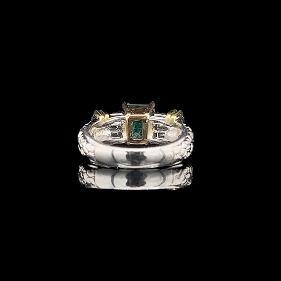 1.40ct. Emerald & Diamond Vintage Engagement or F… - image 3