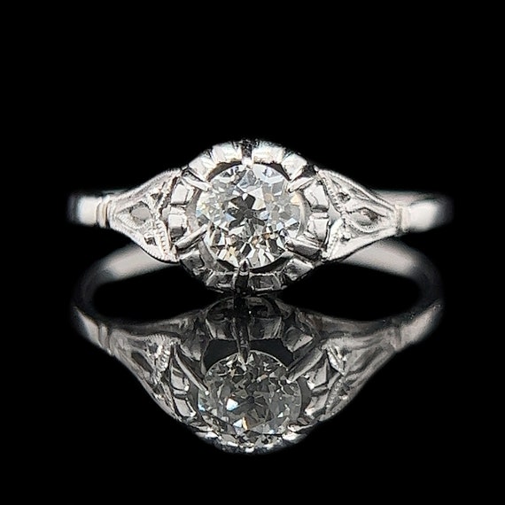 Edwardian .45ct. Diamond Antique Engagement - Fas… - image 1