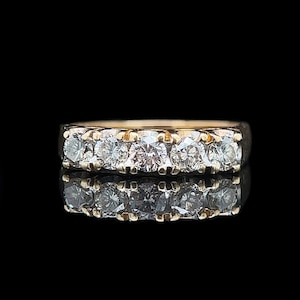 0.75ct. T.W. Diamond Vintage Wedding Band - Anniversary Band - Wedding Ring 18K Yellow Gold - J39142