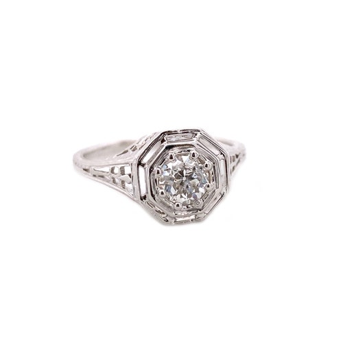Art Deco .70ct. Diamond Antique Engagement Fashion Ring - Etsy