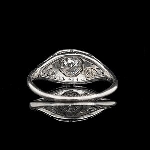Art Deco .40ct. Diamond Antique Engagement Fashion Ring Platinum J37797 image 3