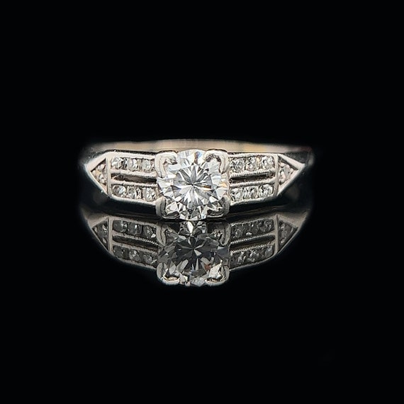 Art Deco .65ct. Diamond & Platinum Antique Engage… - image 1